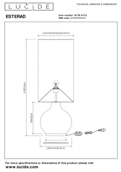 ESTERAD - Vloerlamp - Ø 34 cm - 1xE27 - Oranje*Lucide Hot