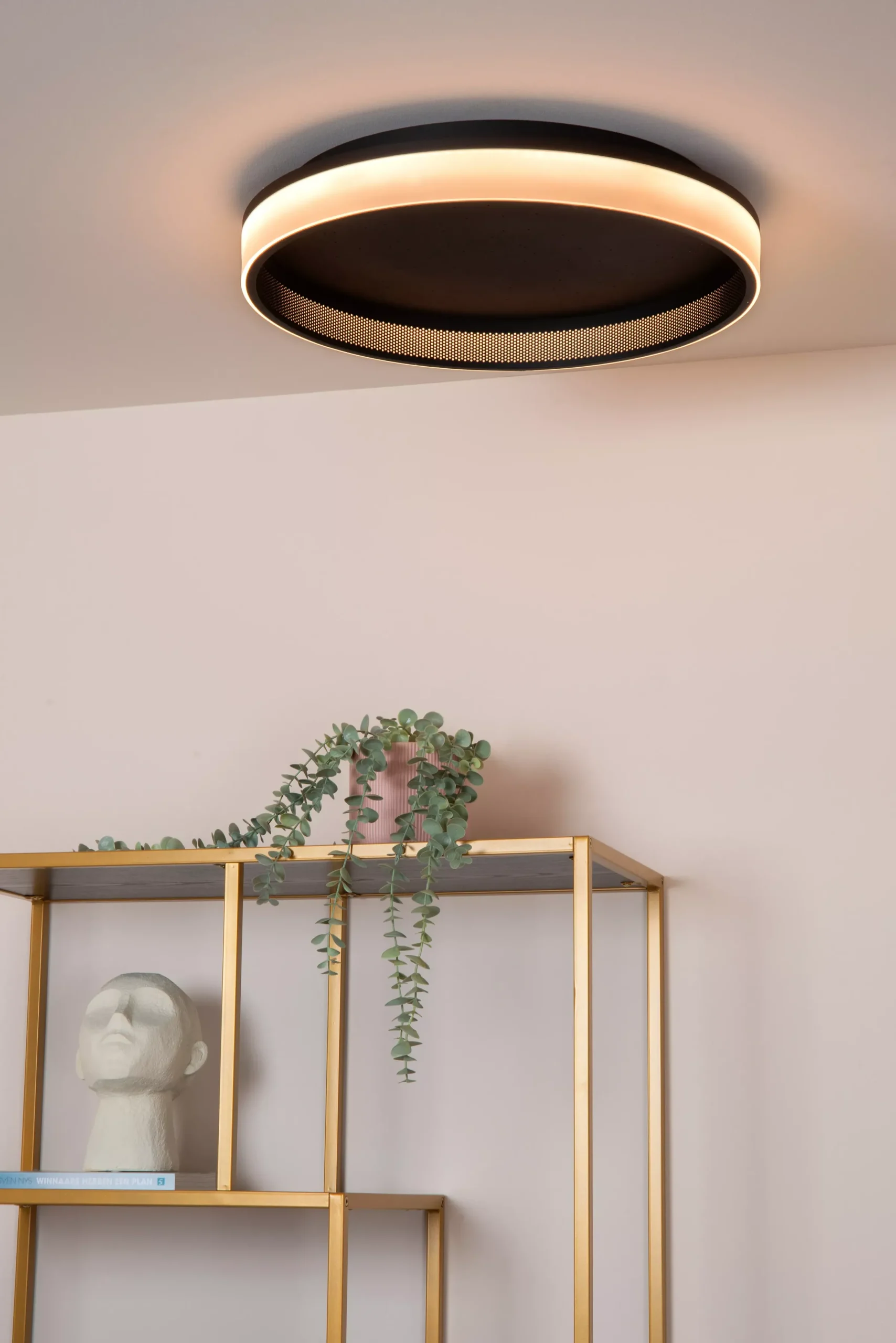 ESTREJA - Plafonnière - Ø 40 cm - LED Dimb. - CCT - 2500K/3000K - Zwart*Lucide Store