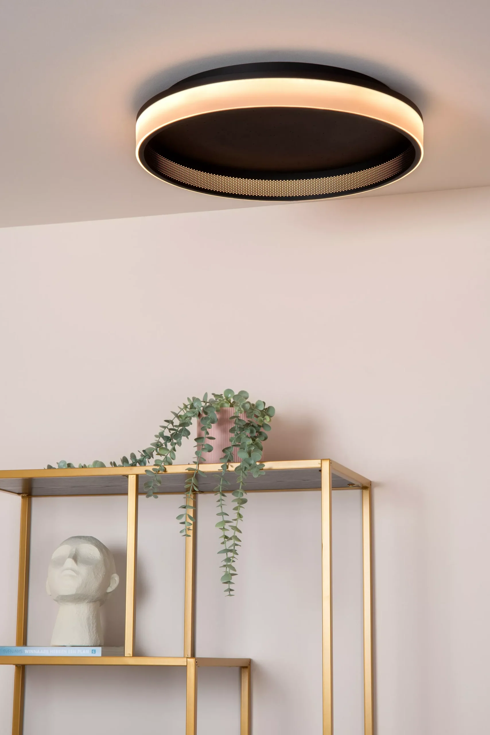 ESTREJA - Plafonnière - Ø 40 cm - LED Dimb. - CCT - 2500K/3000K - Zwart*Lucide Store