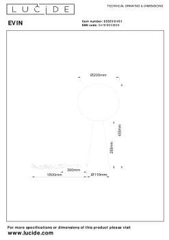 EVIN - Tafellamp - 1xE27 - Opaal*Lucide Best Sale
