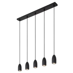 EVORA - Hanglamp - Ø 10 cm - 5xGU10 - Zwart*Lucide Sale