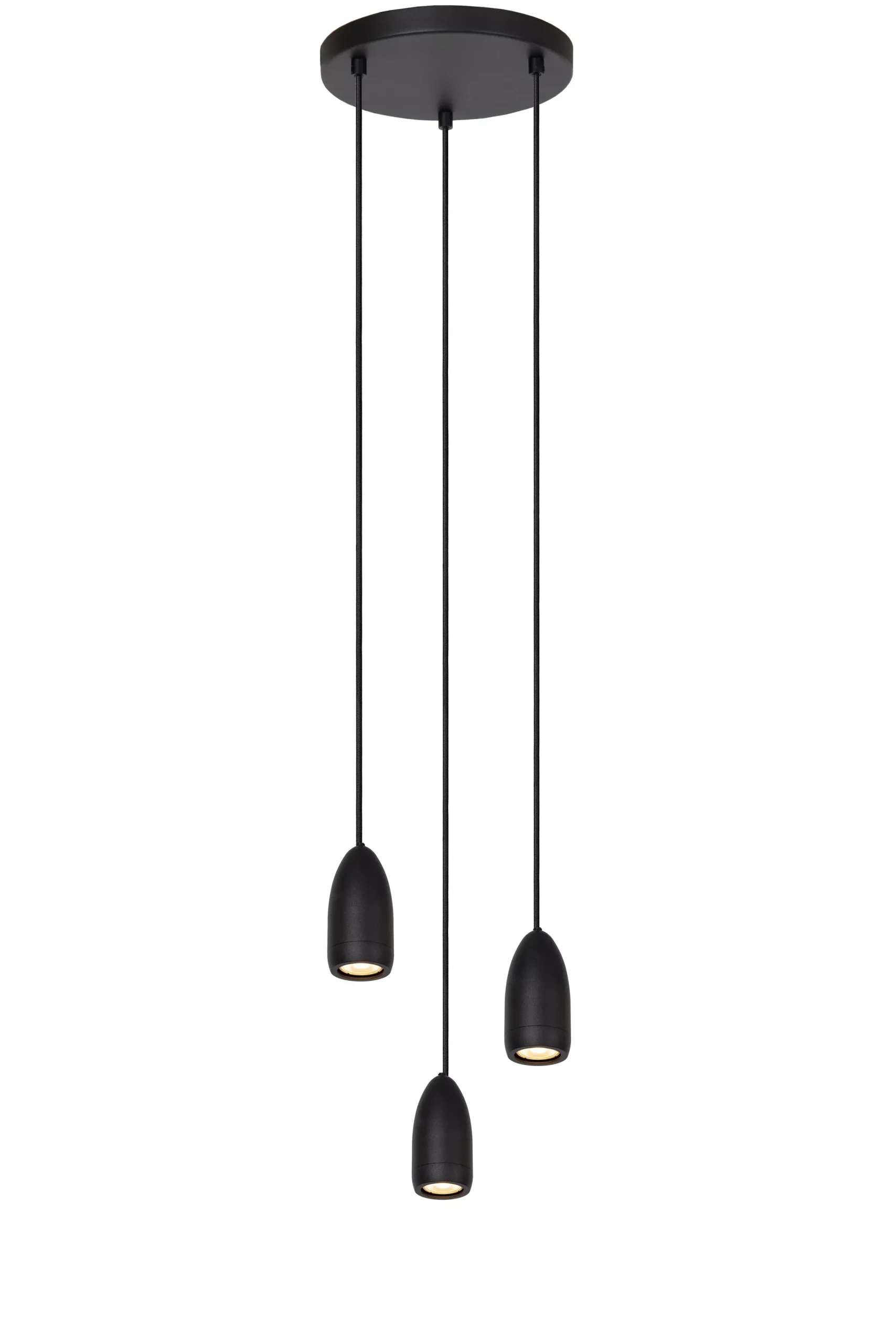 EVORA - Hanglamp - Ø 25 cm - 3xGU10 - Zwart*Lucide Best