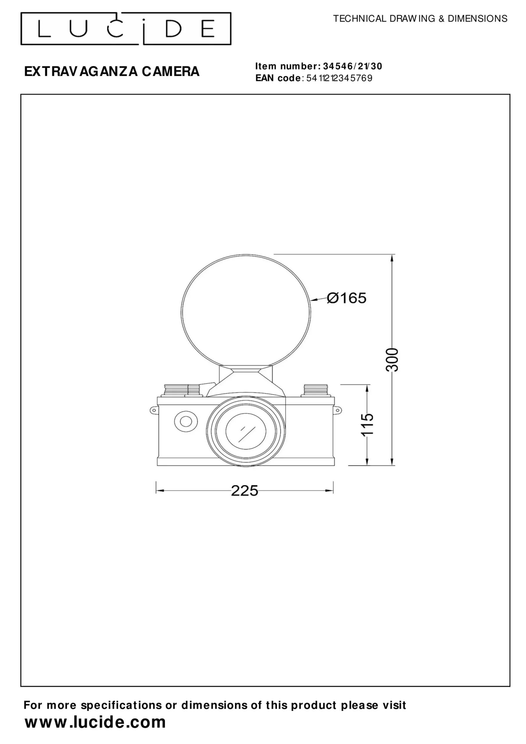 EXTRAVAGANZA CAMERA - Tafellamp - 1xE14 - Zwart*Lucide Cheap