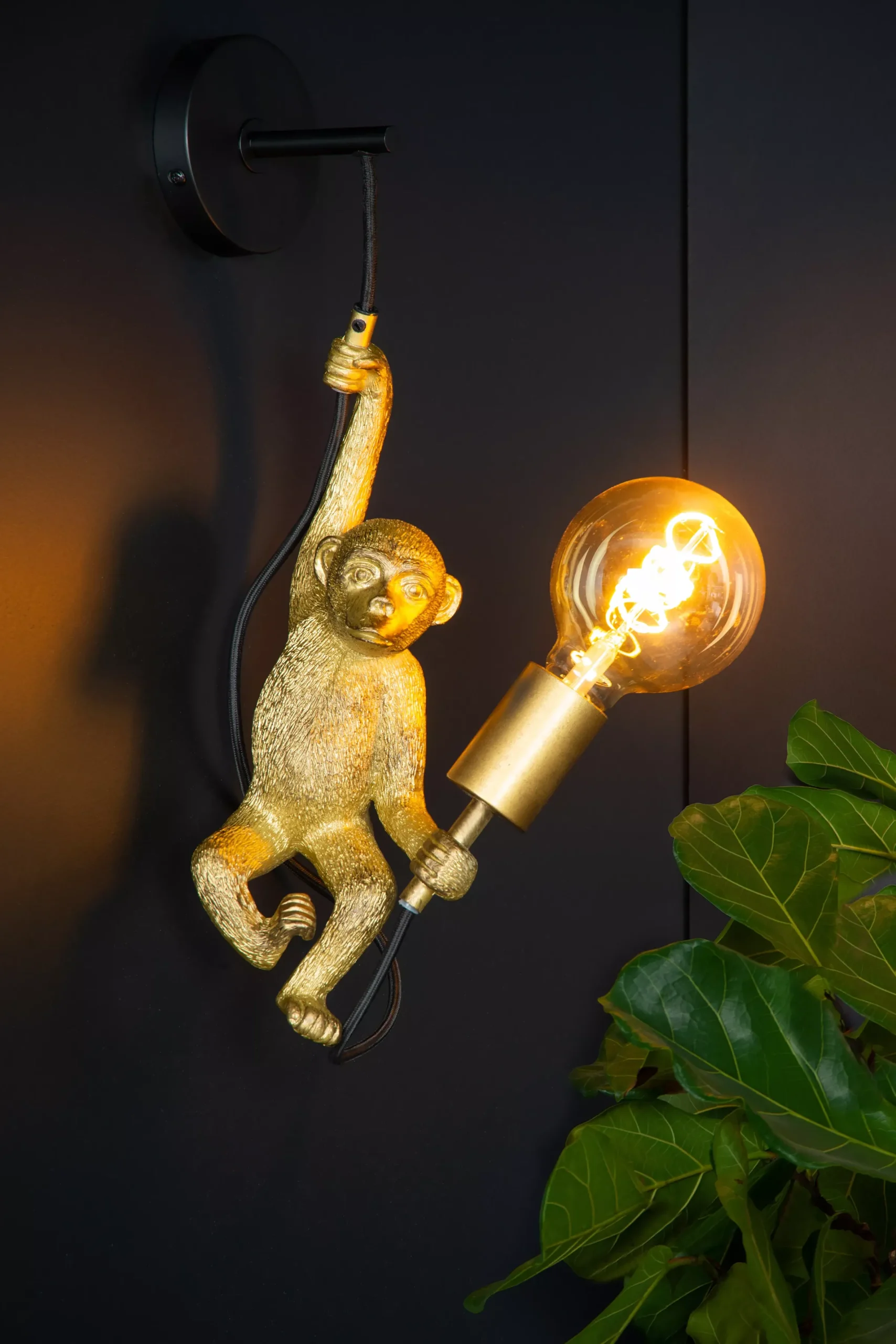 EXTRAVAGANZA CHIMP - Wandlamp - 1xE27 - Zwart*Lucide Fashion