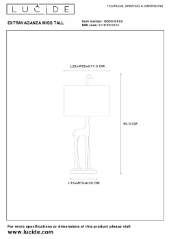 EXTRAVAGANZA MISS TALL - Tafellamp - Ø 25 cm - 1xE27 - Mat Goud / Messing*Lucide Cheap