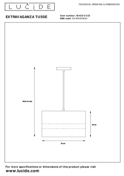 EXTRAVAGANZA TUSSE - Hanglamp - Ø 30 cm - 1xE27 - Blauw*Lucide Outlet