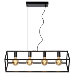 FABIAN - Hanglamp - 4xE27 - Zwart*Lucide Fashion