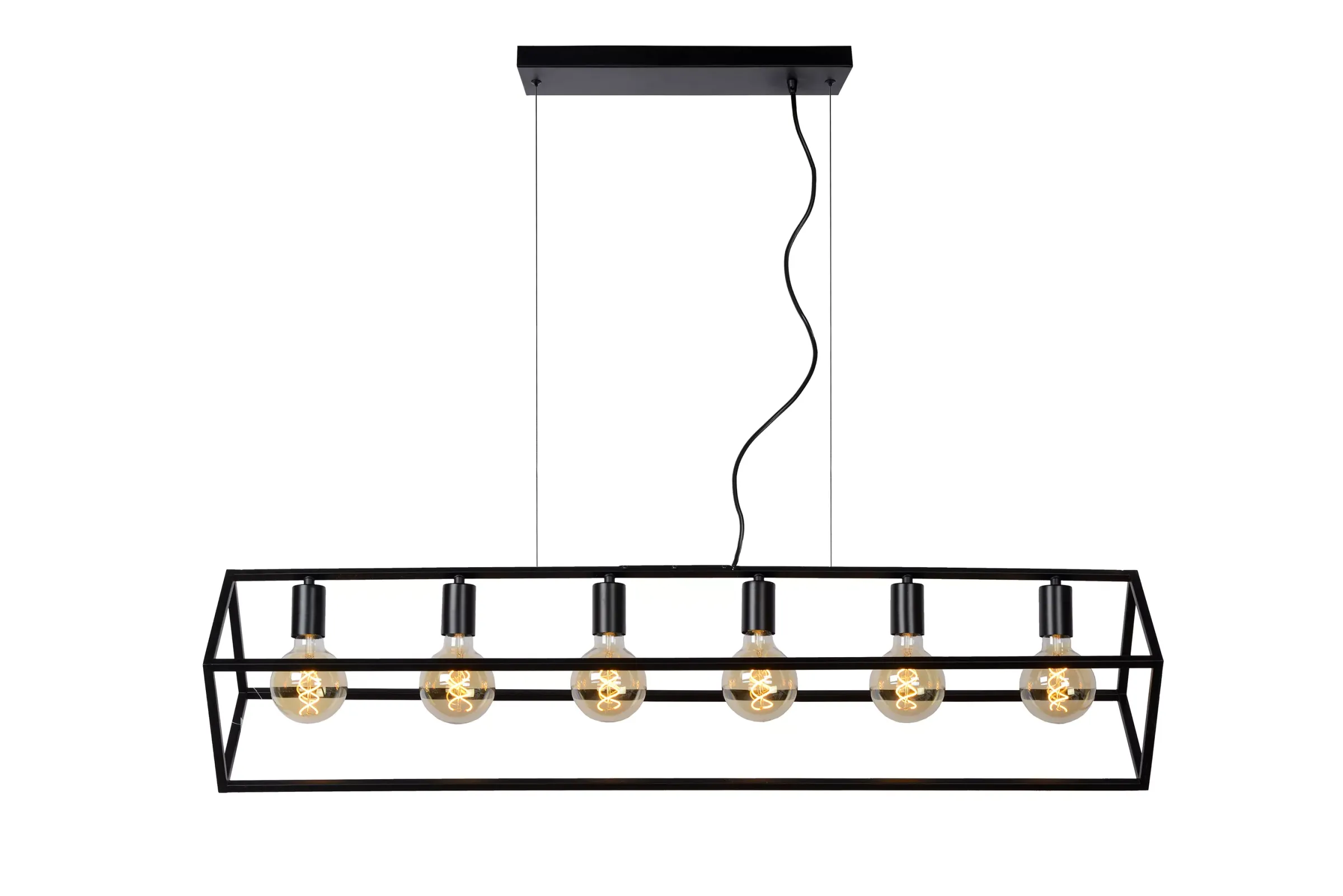 FABIAN - Hanglamp - 6xE27 - Zwart*Lucide Fashion