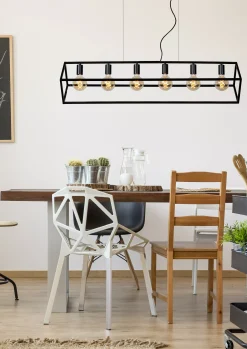 FABIAN - Hanglamp - 6xE27 - Zwart*Lucide Fashion