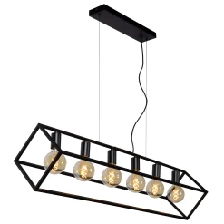 FABIAN - Hanglamp - 6xE27 - Zwart*Lucide Fashion