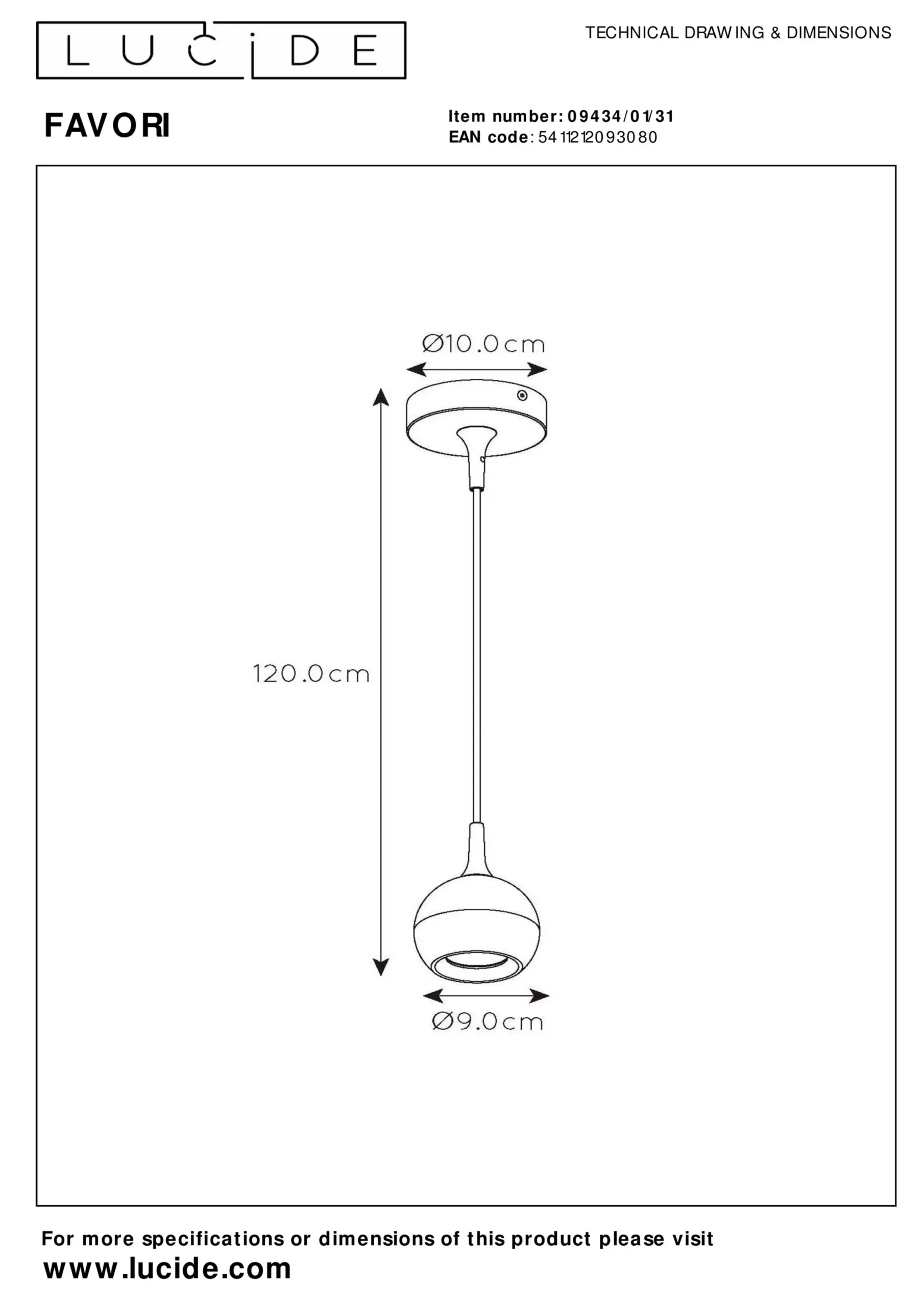 FAVORI - Hanglamp - Ø 9 cm - 1xGU10 - Wit*Lucide Sale