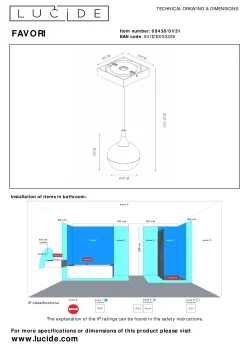 FAVORI - Hanglamp Badkamer - 1xGU10 - IP44 - Wit*Lucide Cheap