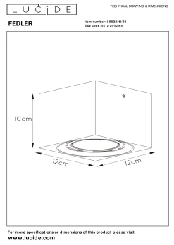 FEDLER - Plafondspot - LED Dim to warm - GU10 (ES111) - 1x12W 2200K/3000K - Wit*Lucide Hot