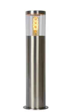 FEDOR - Sokkellamp - 1xE27 - IP44 - Mat chroom*Lucide Outlet