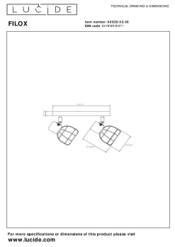 FILOX - Plafondspot - 2xE14 - Zwart*Lucide Best Sale