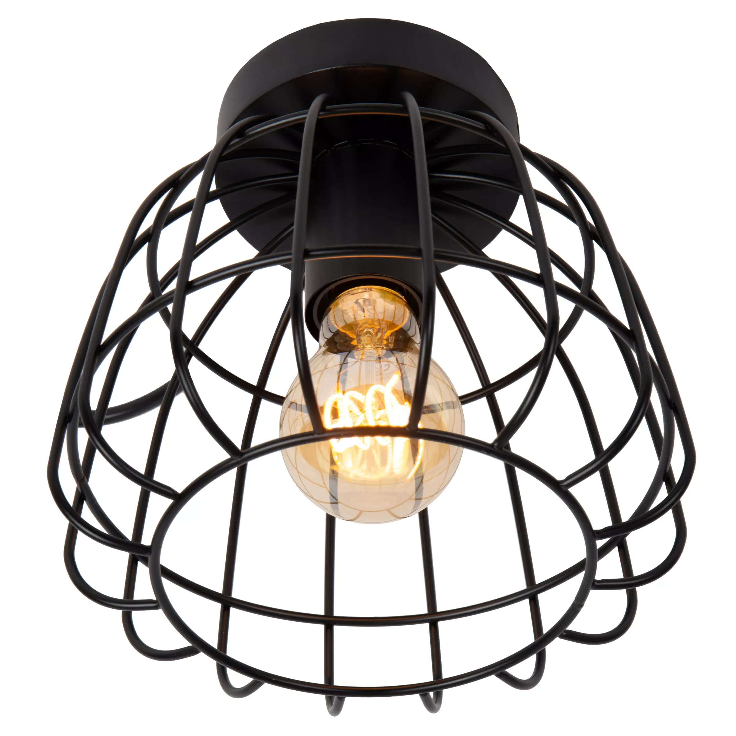 FILOX - Plafonnière - Ø 20 cm - 1xE27 - Zwart*Lucide New