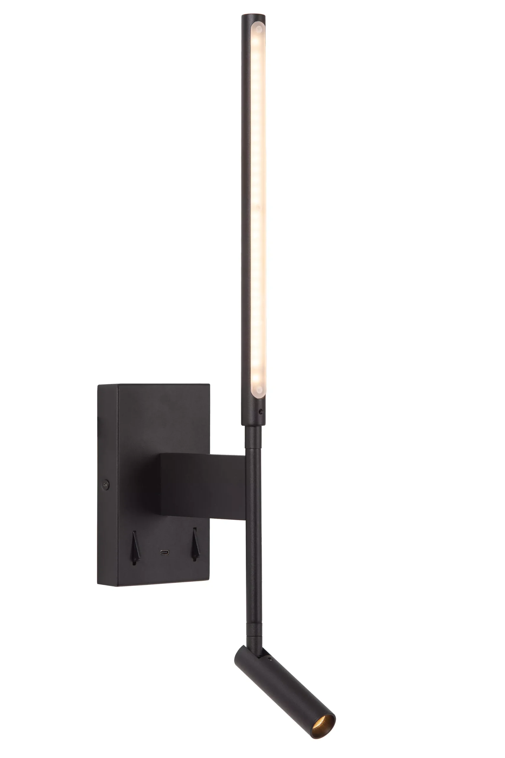 FINAN - Wandlamp - LED - 2700K - Met USB oplaadpunt - Zwart*Lucide Cheap