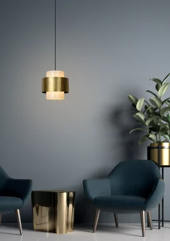 FIRMIN - Hanglamp - Ø 30 cm - 1xE27 - Mat Goud / Messing*Lucide Best