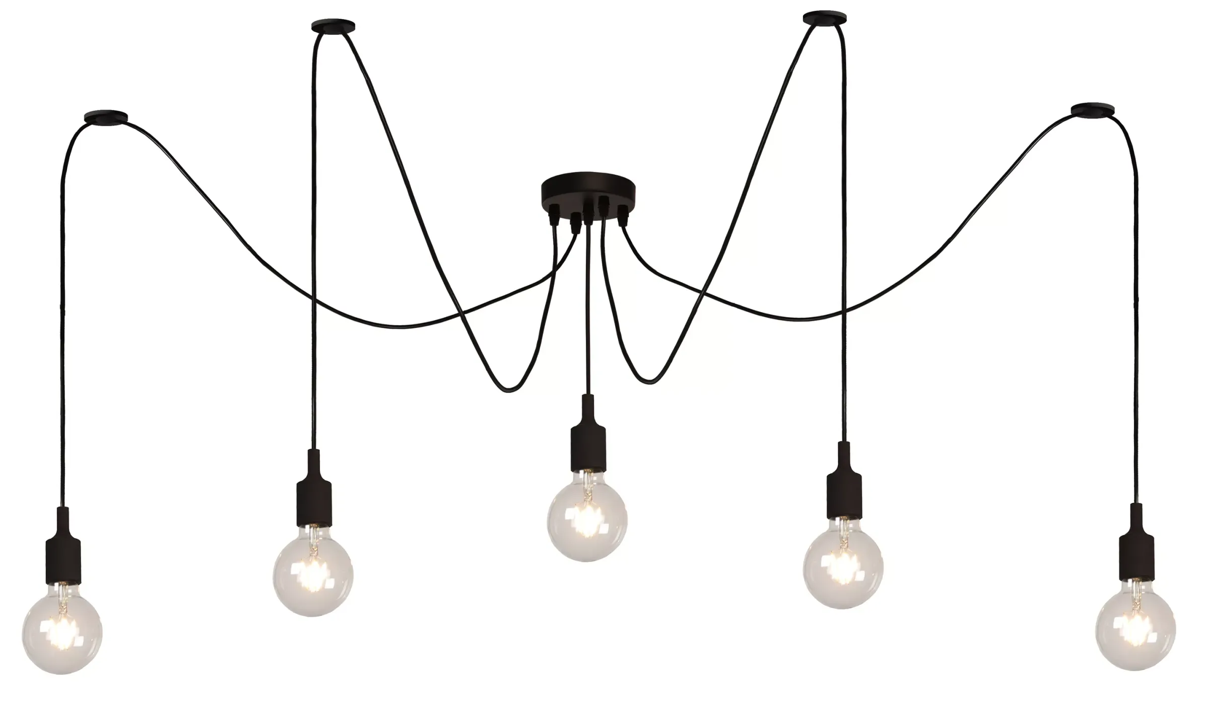 FIX - Hanglamp - 5xE27 - Zwart*Lucide Clearance