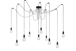 FIX - Hanglamp - 10xE27 - Zwart*Lucide Sale