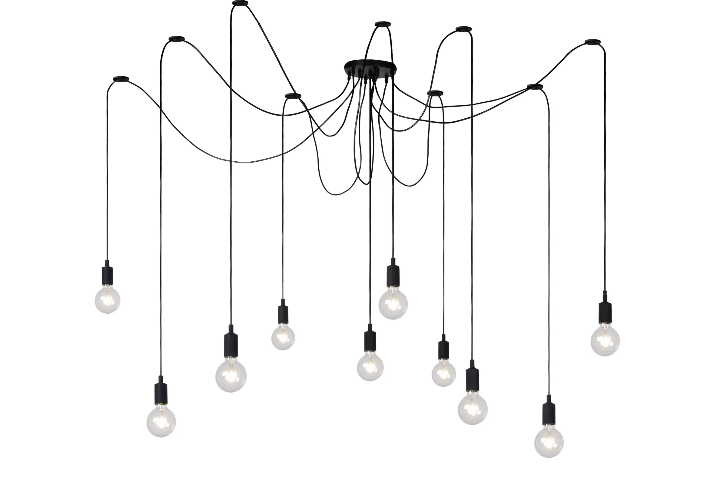 FIX - Hanglamp - 10xE27 - Zwart*Lucide Sale