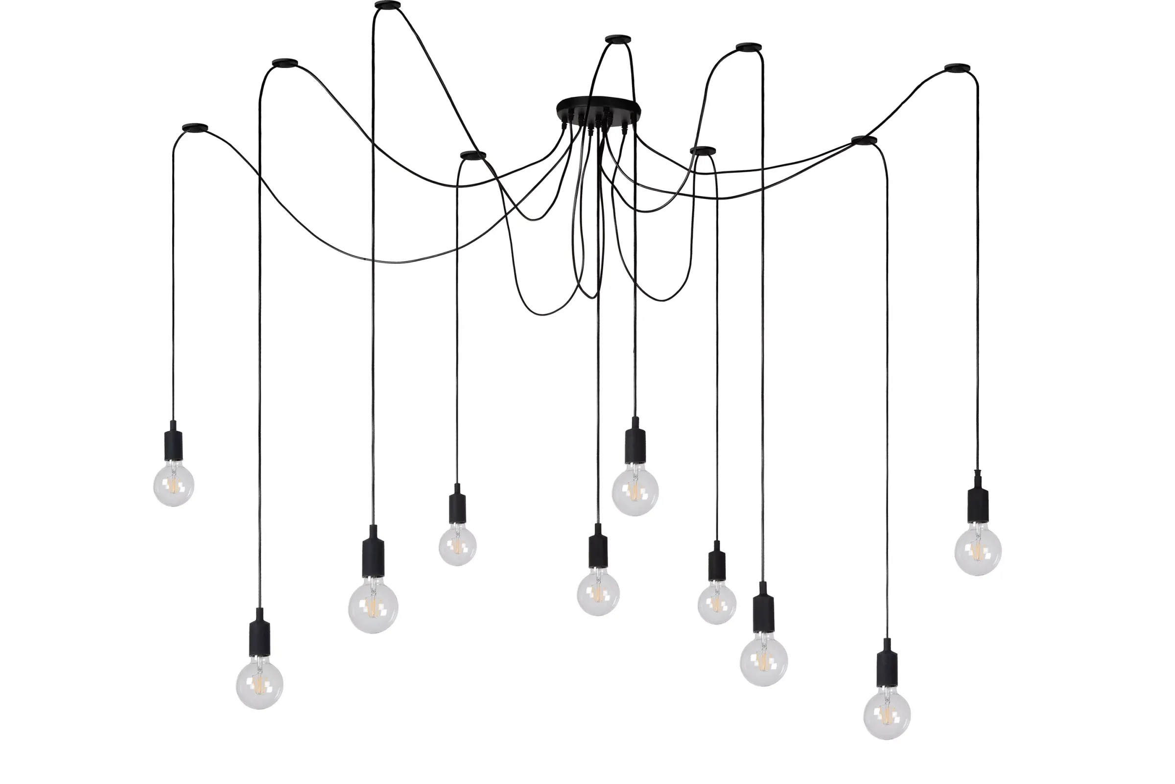FIX - Hanglamp - 10xE27 - Zwart*Lucide Sale
