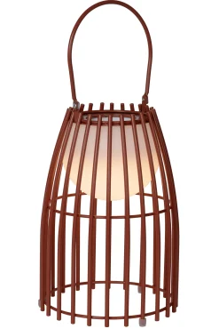 FJARA - Oplaadbare Tafellamp Binnen/Buiten - Accu/Batterij - Ø 17,5 cm - LED Dim to warm - 1x0,3W 2800K/3200K - IP44 - Roest bruin*Lucide New