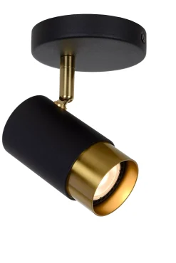 FLORIS - Plafondspot - Ø 10 cm - 1xGU10 - Zwart*Lucide Online