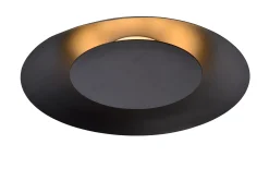 FOSKAL - Plafonnière - Ø 34,5 cm - LED - 1x12W 2700K - Zwart*Lucide Outlet