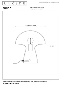 FUNGO - Tafellamp - 1xE27 - Oranje*Lucide Discount