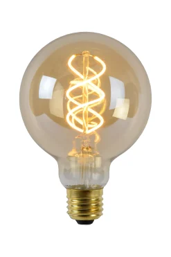 G95 - Filament lamp - Ø 9,5 cm - LED Dimb. - E27 - 1x4,9W 2200K - Amber*Lucide Shop