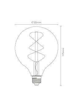 G125 - Filament lamp - Ø 12,5 cm - LED Dimb. - E27 - 1x4,9W 2200K - Amber*Lucide Clearance