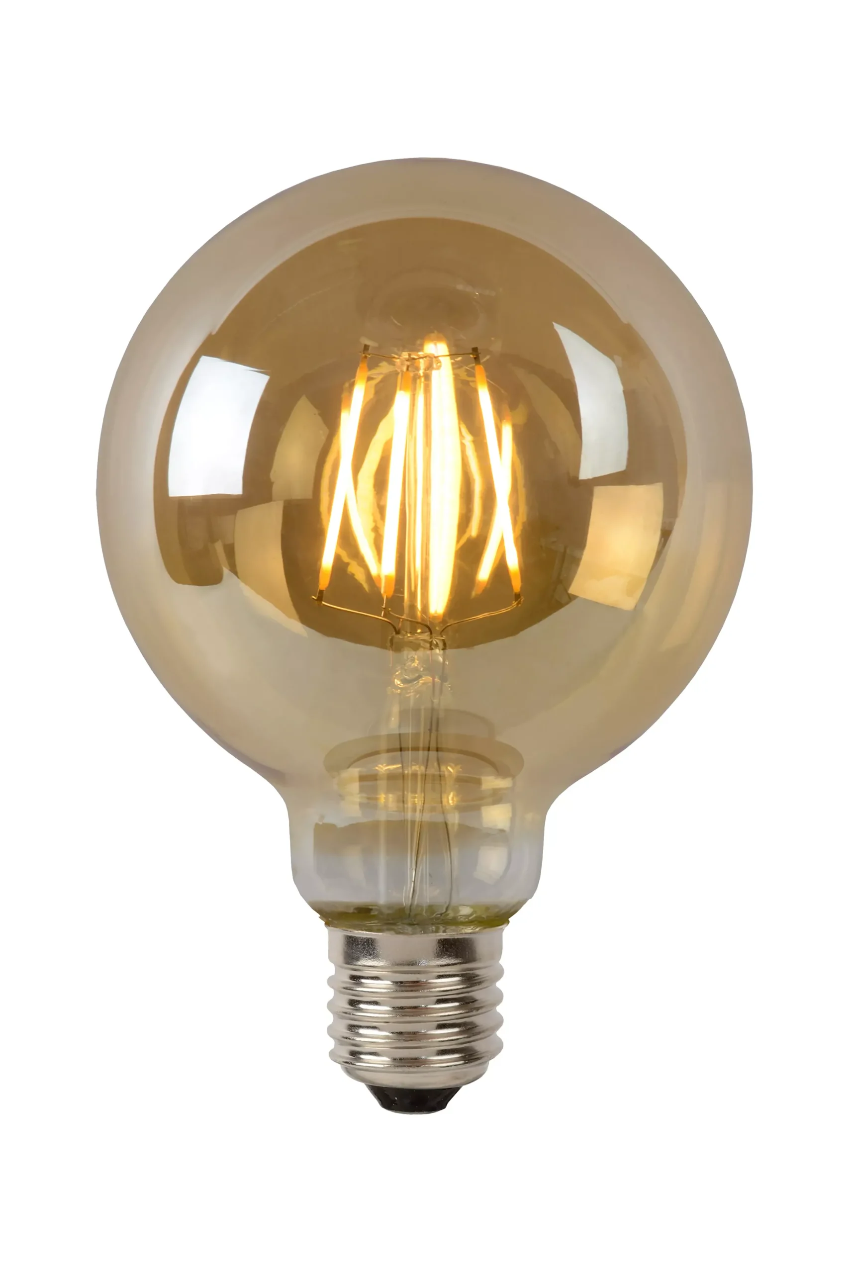 G95 - Filament lamp - Ø 9,5 cm - LED Dimb. - E27 - 1x5W 2700K - Amber*Lucide Best