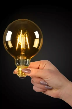 G95 - Filament lamp - Ø 9,5 cm - LED Dimb. - E27 - 1x5W 2700K - Amber*Lucide Best
