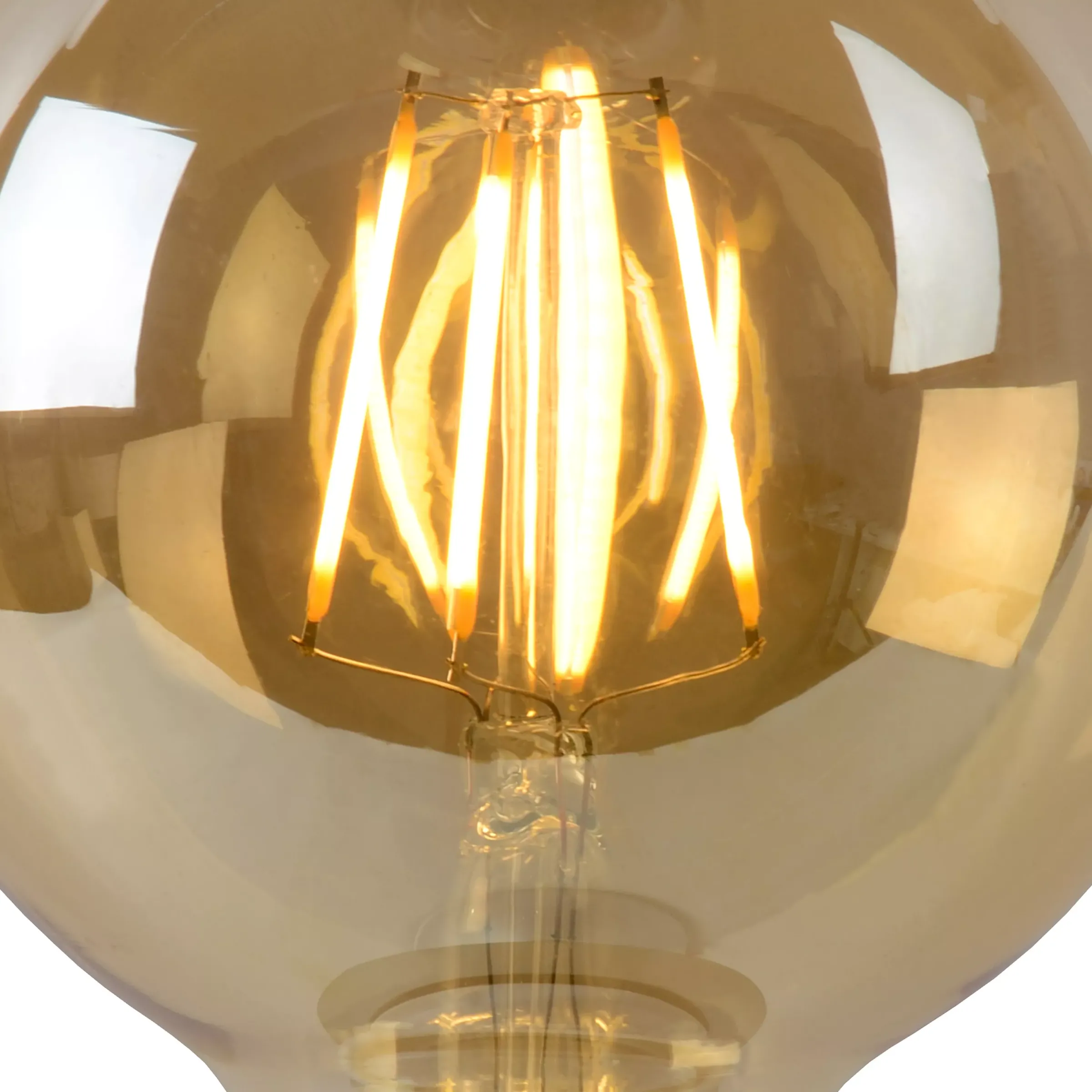 G95 - Filament lamp - Ø 9,5 cm - LED Dimb. - E27 - 1x5W 2700K - Amber*Lucide Best