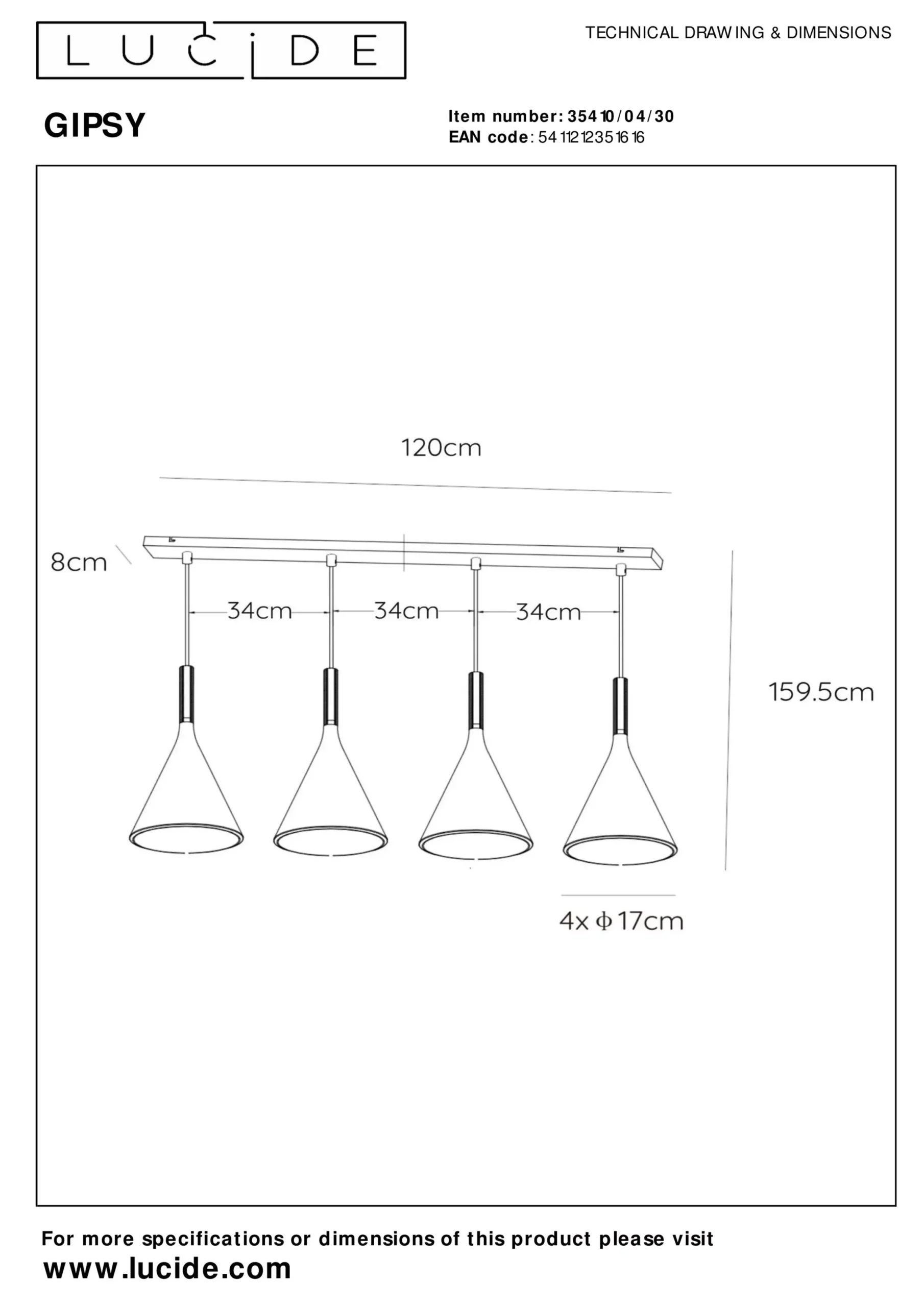 GIPSY - Hanglamp - 4xE27 - Zwart*Lucide Sale