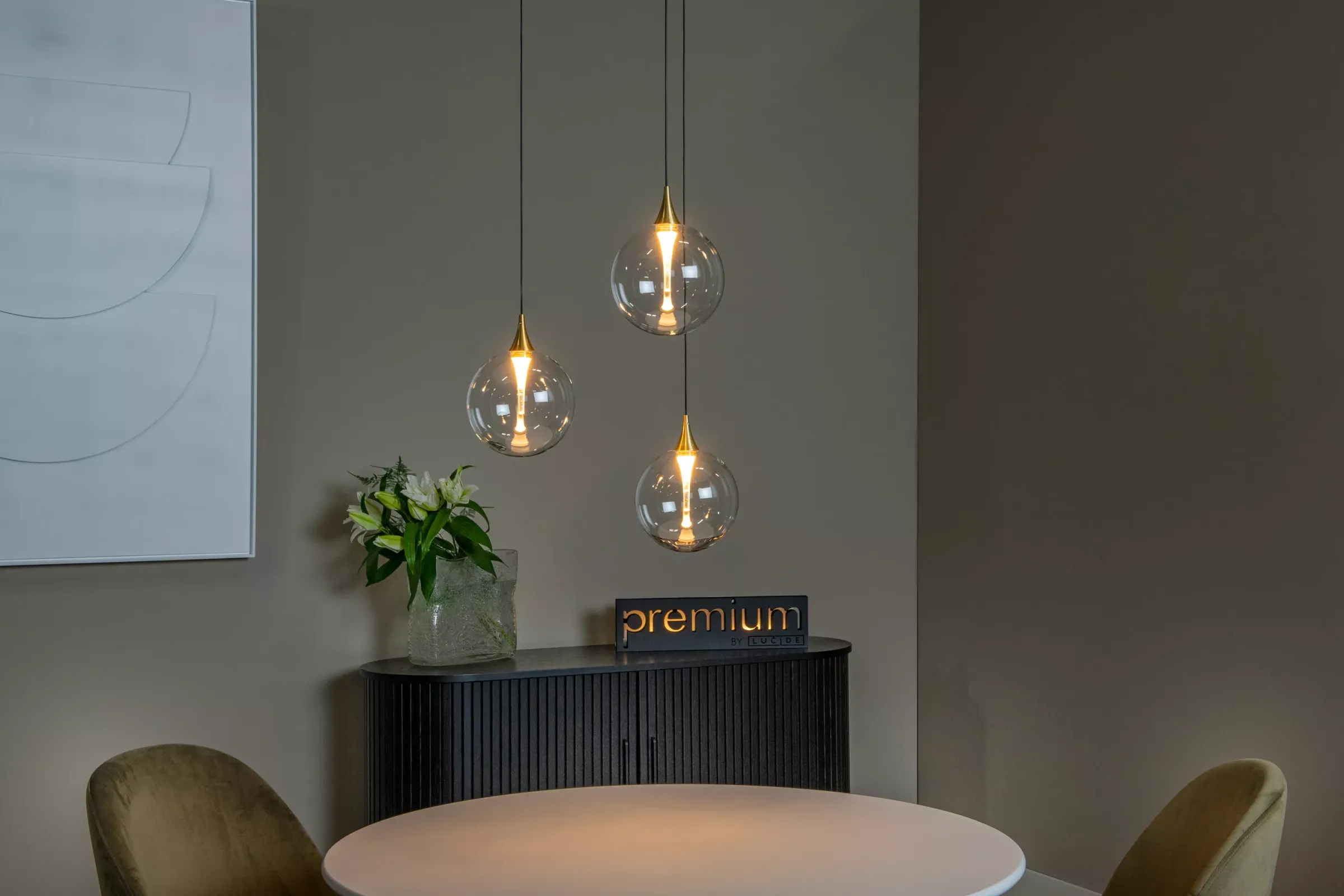 GISELA - Hanglamp - Ø 36 cm - LED Dimb. - 3x4,3W 2700K - Transparant*Lucide Best