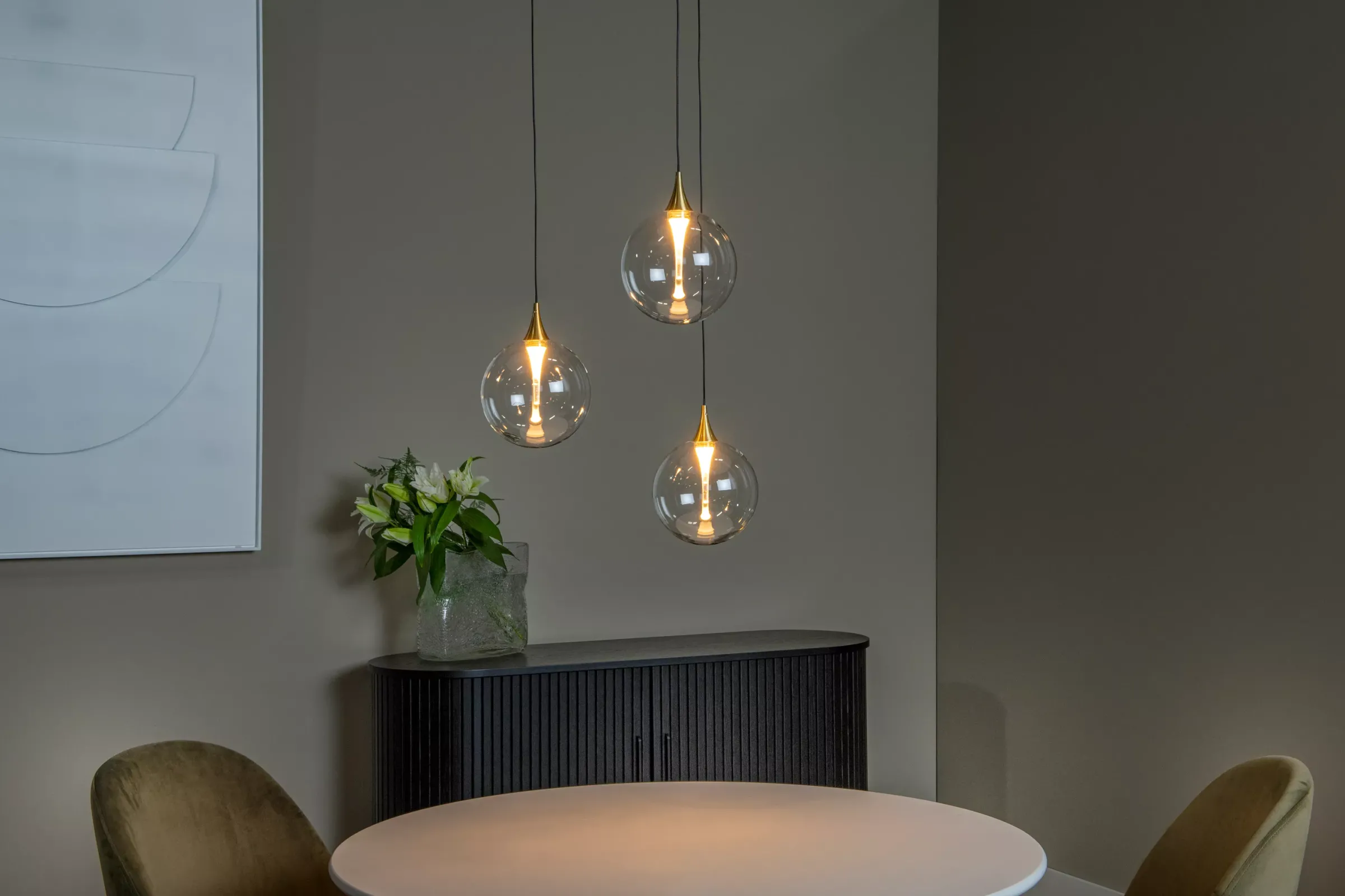 GISELA - Hanglamp - Ø 36 cm - LED Dimb. - 3x4,3W 2700K - Transparant*Lucide Best