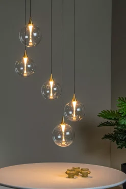GISELA - Hanglamp - Ø 48 cm - LED Dimb. - 5x3,8W 2700K - Transparant*Lucide Fashion
