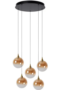 GISELA - Hanglamp - Ø 48 cm - LED Dimb. - 5x3,8W 2700K - Amber*Lucide Shop