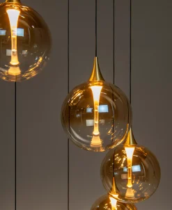 GISELA - Hanglamp - Ø 48 cm - LED Dimb. - 5x3,8W 2700K - Amber*Lucide Shop