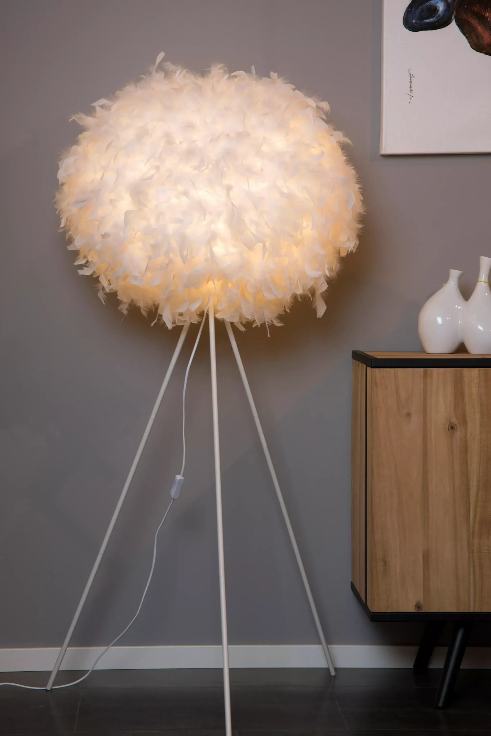 GOOSY SOFT - Vloerlamp - Ø 50 cm - 1xE27 - Wit*Lucide Discount