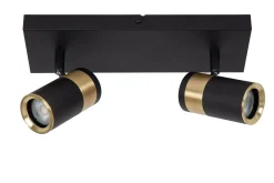 GORIK - Plafondspot - 2xGU10 - Zwart*Lucide Discount