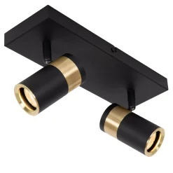GORIK - Plafondspot - 2xGU10 - Zwart*Lucide Discount