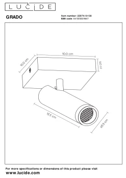 GRADO - Plafondspot - 1xGU10 (MR11) - Zwart*Lucide Online