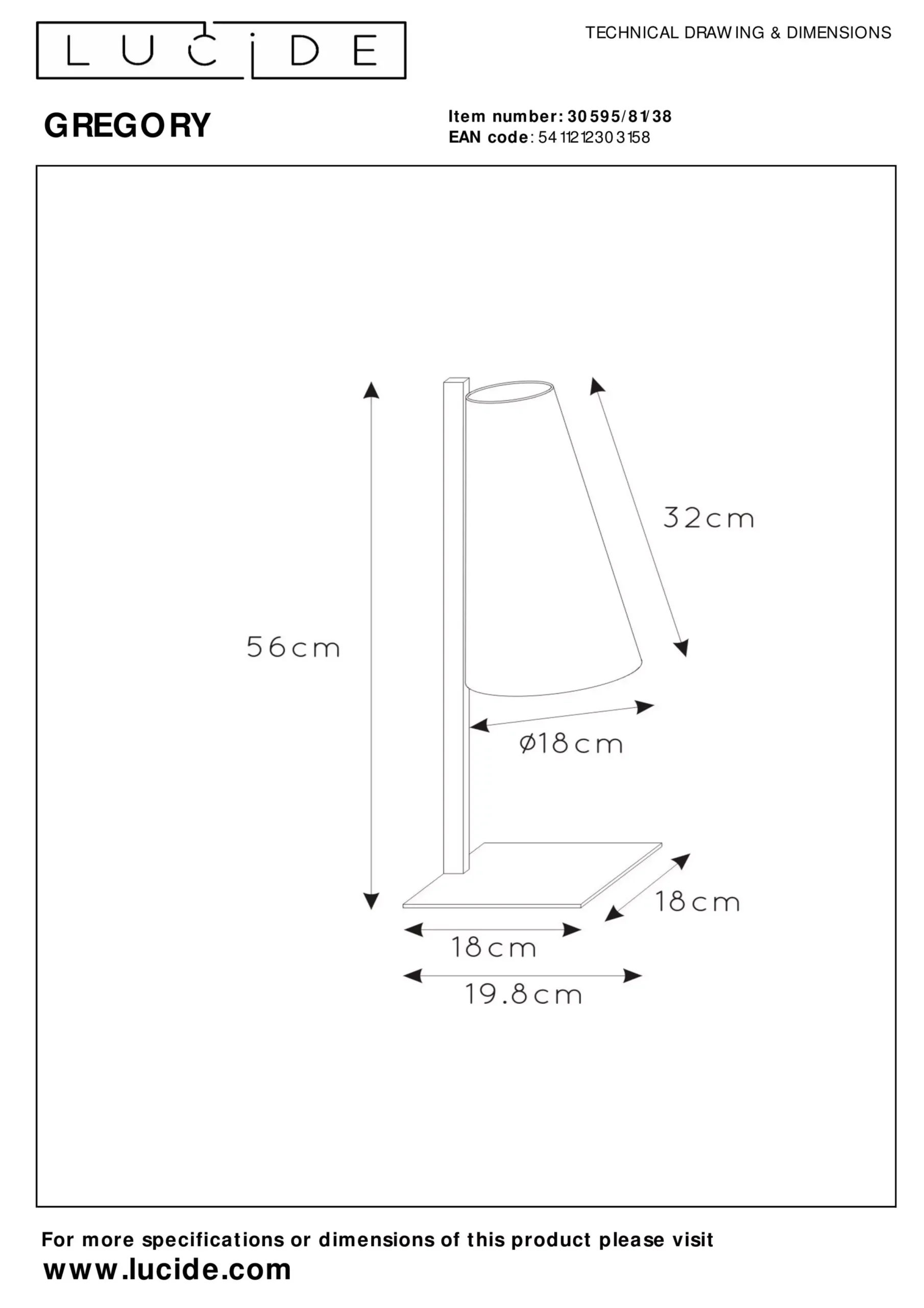 GREGORY - Tafellamp - 1xE27 - Beige*Lucide Cheap