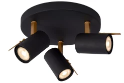 GRONY - Plafondspot - LED Dim to warm - GU10 - 3x5W 2200K/3000K - Zwart*Lucide Cheap