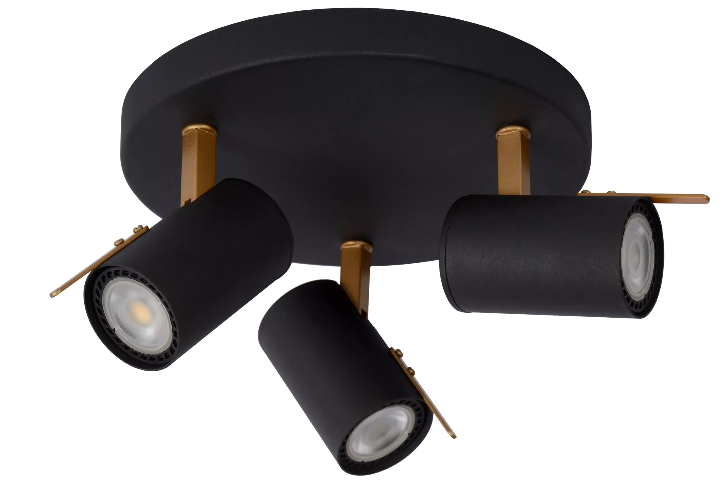 GRONY - Plafondspot - LED Dim to warm - GU10 - 3x5W 2200K/3000K - Zwart*Lucide Cheap