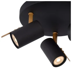GRONY - Plafondspot - LED Dim to warm - GU10 - 3x5W 2200K/3000K - Zwart*Lucide Cheap