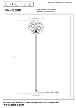 HANNELORE - Vloerlamp - Ø 30 cm - 1xE27 - Zwart*Lucide Shop